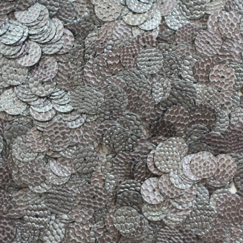 10mm Flat Round SEQUIN PAILLETTES ~ Premium Deep SHARKSKIN Gray Lizard SNAKESKIN texture effect ~ Loose sequins for embroidery, bridal, applique, arts, crafts, and embellishment. Made in USA.