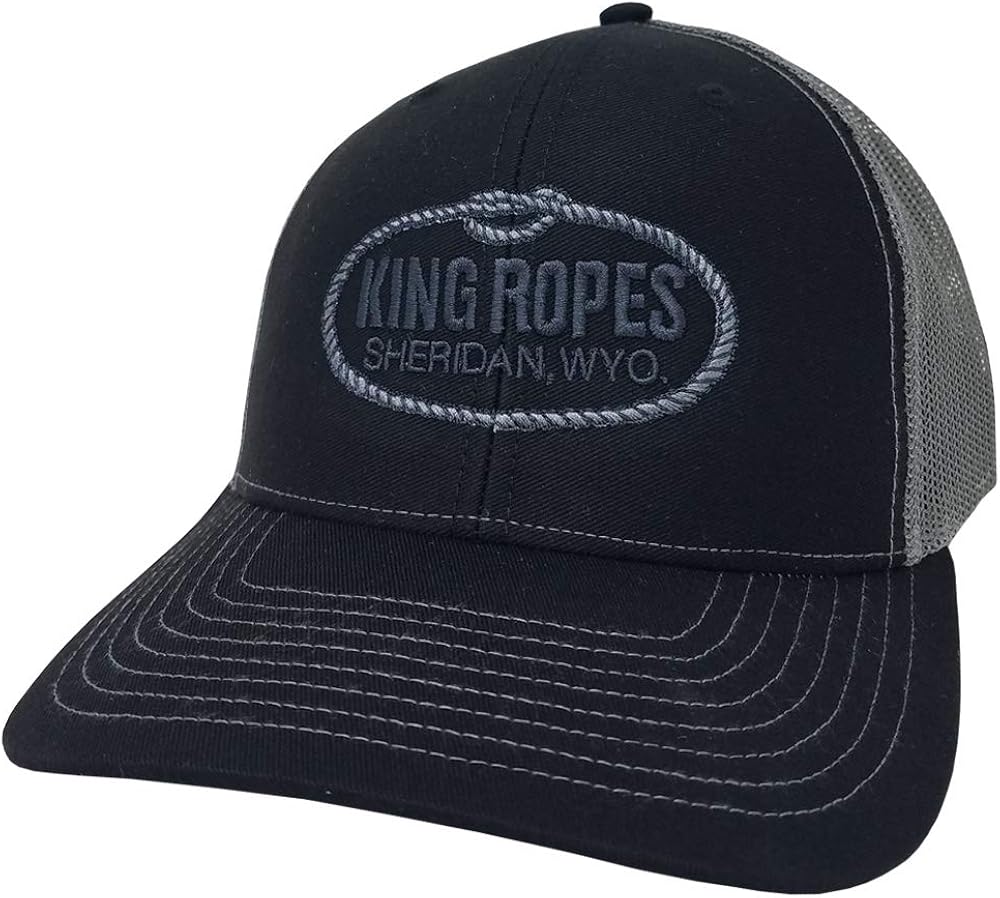 Kings Saddlery King Ropes Adjustable Snapback Trucker Hat (Black/Grey