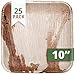 CaterEco Square Palm Leaf Plates Set (Pack of 25) | Dinner Plates | Ecofriendly Disposable Dinnerware | Heavy Duty Biodegradable Party Utensils for Wedding, Camping & More,Brown