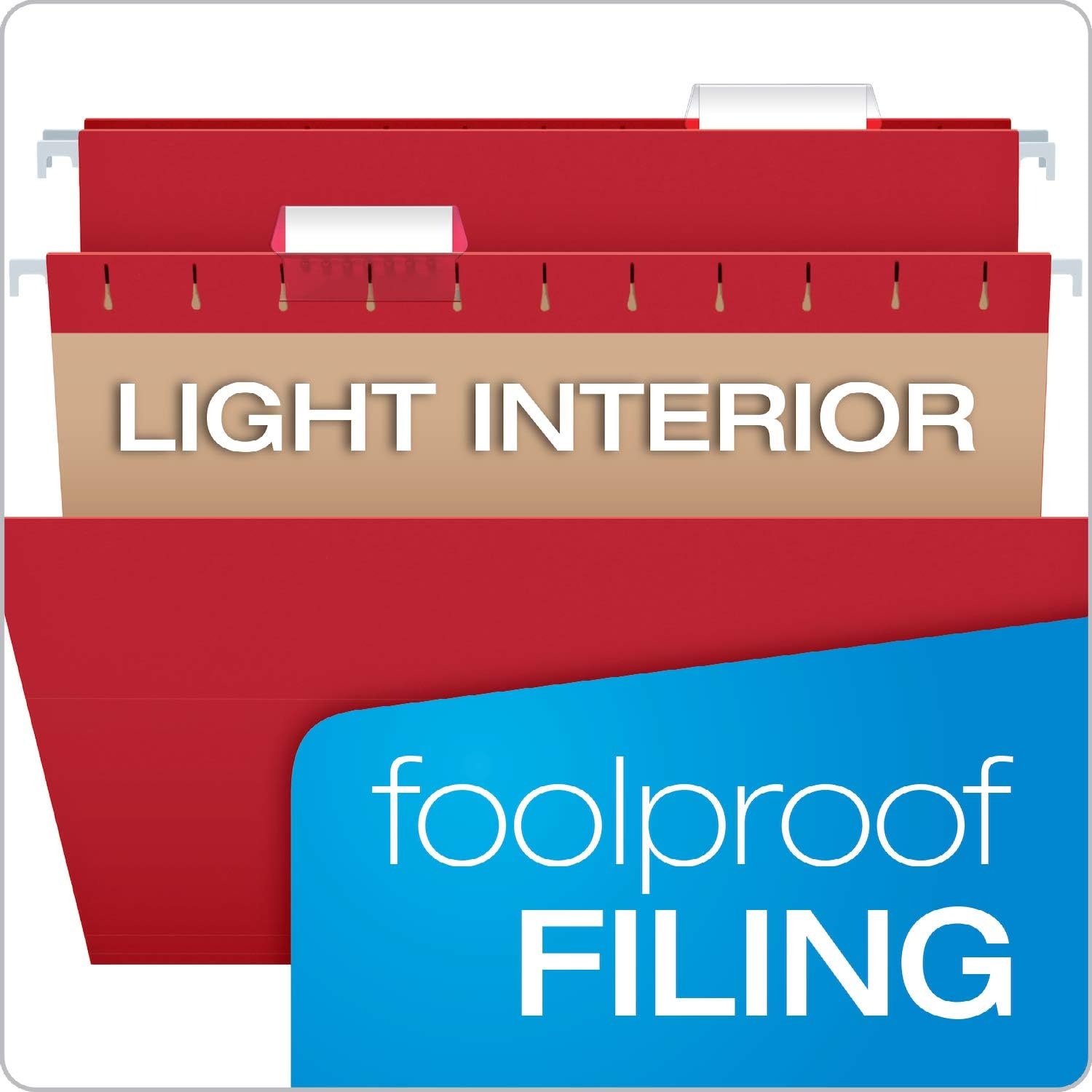 Pendaflex Hanging File Folders, Letter Size, Assorted Colors, 1/5-Cut Adjustable Tabs, 25 Per Box (81663) : Office Products