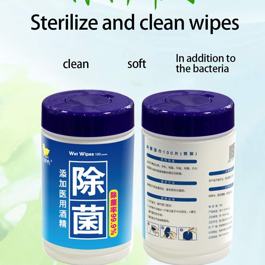 GuanGsskuo 100Pcs Portable Wet Wipes, Disposable Wet Wipe Pads Hands Phone Cleaning Tissue for Home Outdoor 100 Pieces