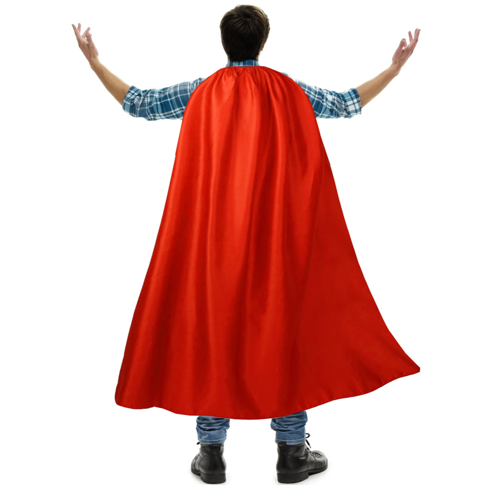 VAAT Adult Superhero Capes and Masks-Halloween Vampire Capes Party Dress Up Superhero Costumes Cosplay Costumes(red-110CM)