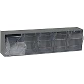 Quantum Storage Systems QTB305GY 5 Drawers Tip Out Cabinet Part Organizer Gray 7" H x 24" W x 6" D