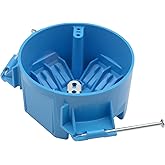 XIUTE Blue New Work 1 Gang Round Ceiling Electrical Box,Nail-On 20 cu.in Box PVC Outlet Box Single Gang 1PC