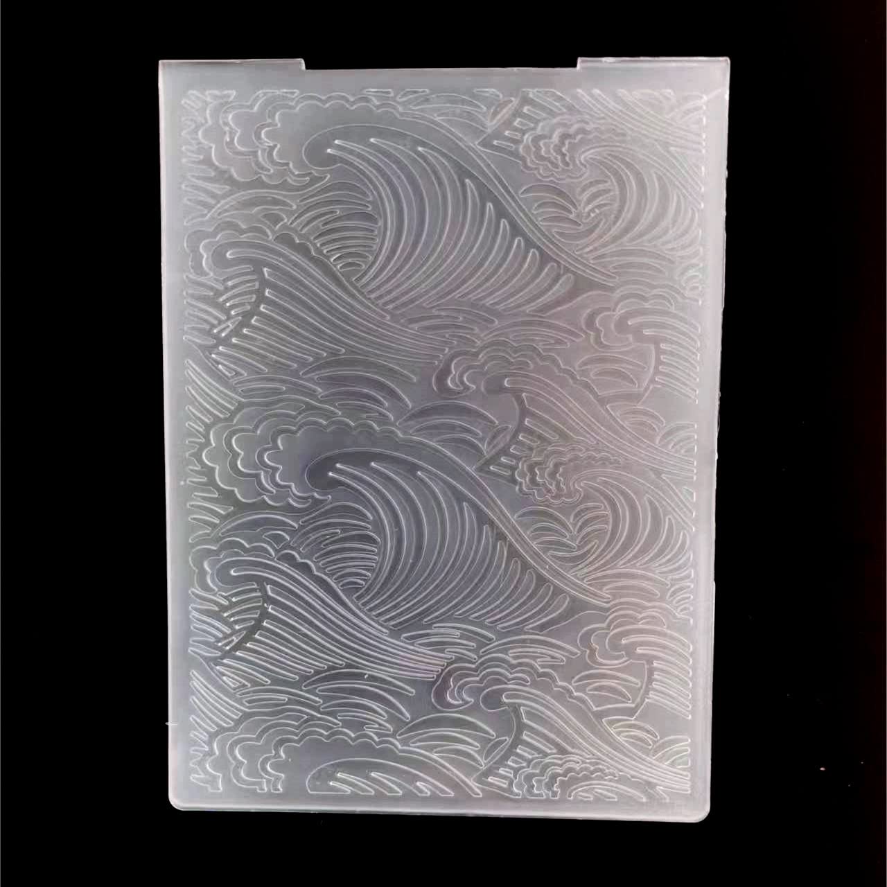 3D Textured Water Wave Embossing Folder for Card Making Floral DIY Plastic Scrapbooking Photo Album Card Paper DIY Craft Decoration Template Mold
