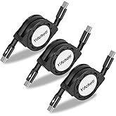 Bismdky 3 Pack PD 60W Retractable Charging Cable and Data Transfer, Type C to C Charger Port Adapter,Fast QC3.0 Charge Cord f