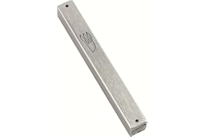 Peer Hastam Silver Aluminum Weather-Proof Classic Mezuzah Case - 3.6 inches (for 2.8 Inches Scroll)