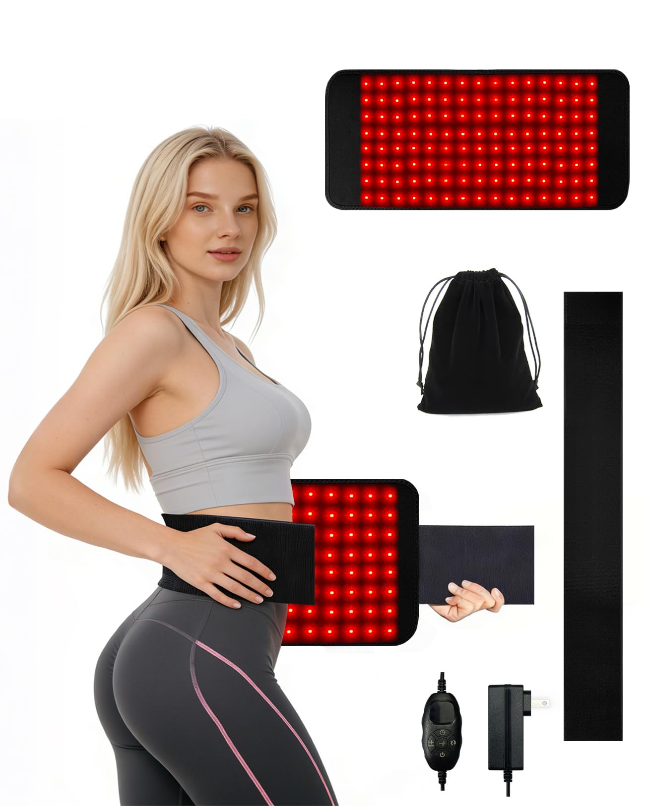 Photo 1 of Suokeay Red Light Therapy Belt Infrared Light Therapy for Body Wearable Wrap with 3-in-1 LED Bead with Timer Remote Control 660nm&850nm for Pain Relief Wearable for Muscle Repair Gift (17.7''*8.3'')