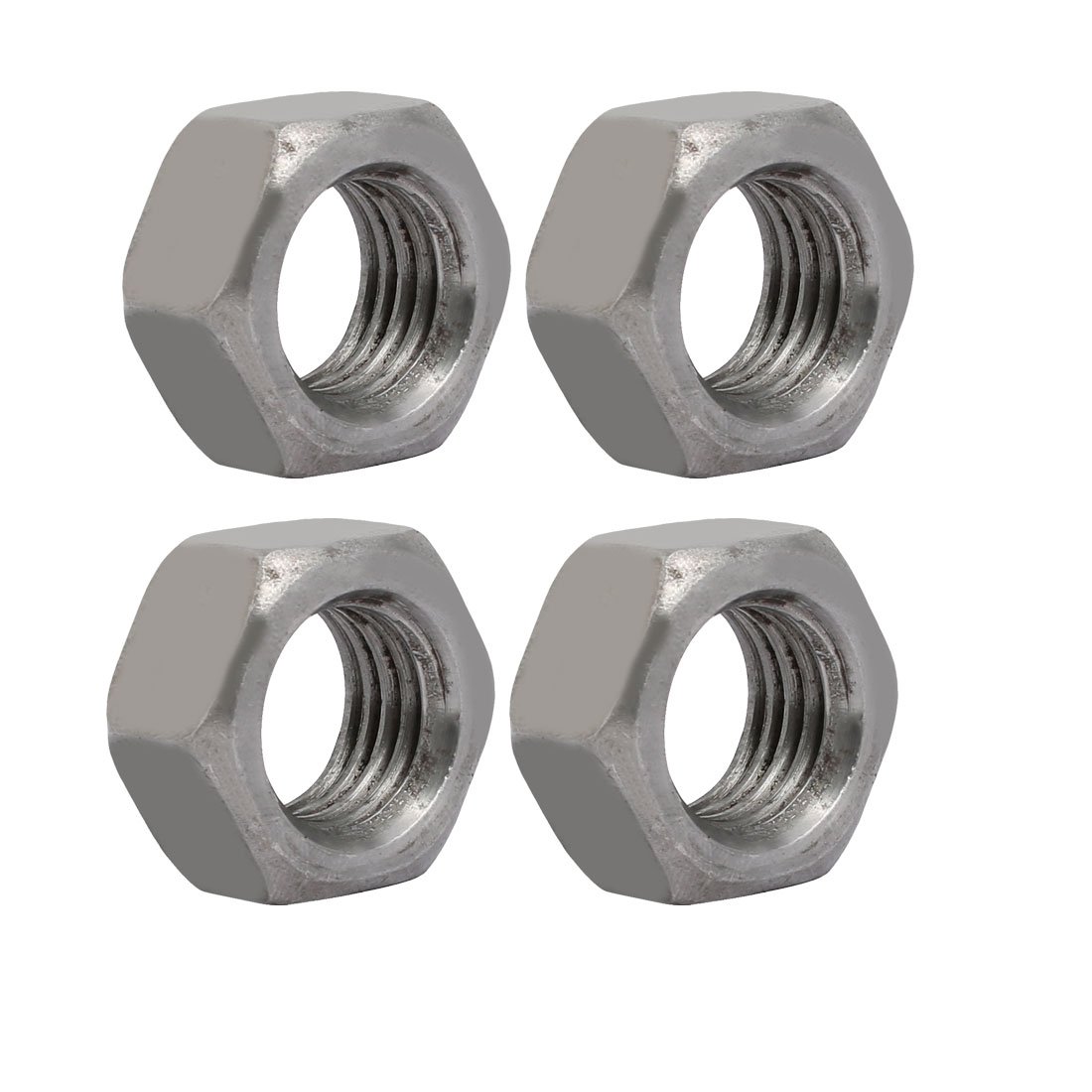 Sourcingmap 4pcs M20 Thread 2.5mm Pitch Metric Carbon Steel Left Hand Hex Nut