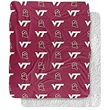 Virginia Tech Blanket, 50"x60" Logo Pattern Silky