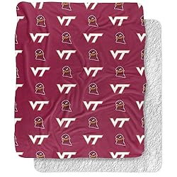 Virginia Tech Blanket, 50"x60" Logo Pattern Silky