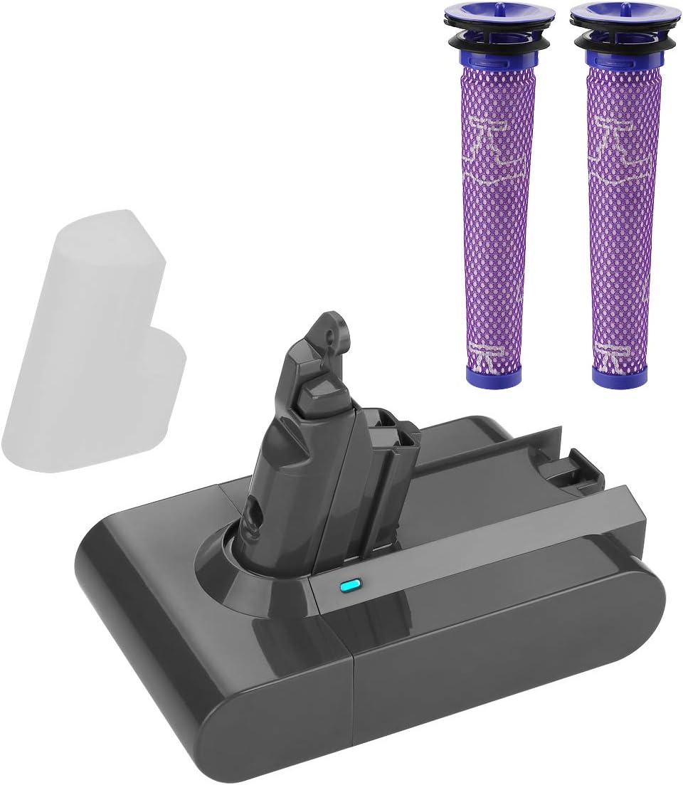 ANTRobut Replacement Dyson Battery 3800mAh 21.6V Dyson V6 Battery Compatible for Dyson V6 595 650 770 880 DC58 DC59 DC61 DC62 Handheld Vacuum dc59 Dyson dc62 Battery (with Dyson Filters)