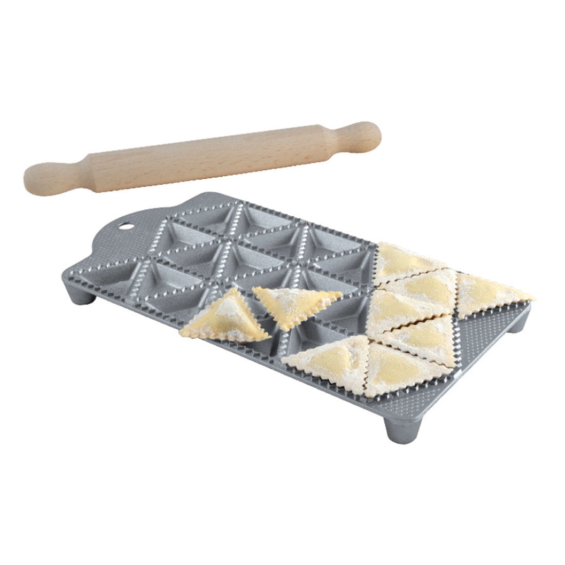 Eppicotispai 24 Triangle Holes Aluminium Maker with Rolling Pin