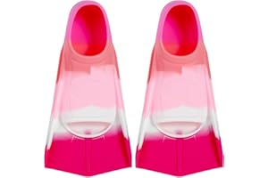 Pippia Kids Swim Training Fins, Soft Solicone Swimming Flippers, Comfortable Short Fins for Children Boys Girls and Beginners