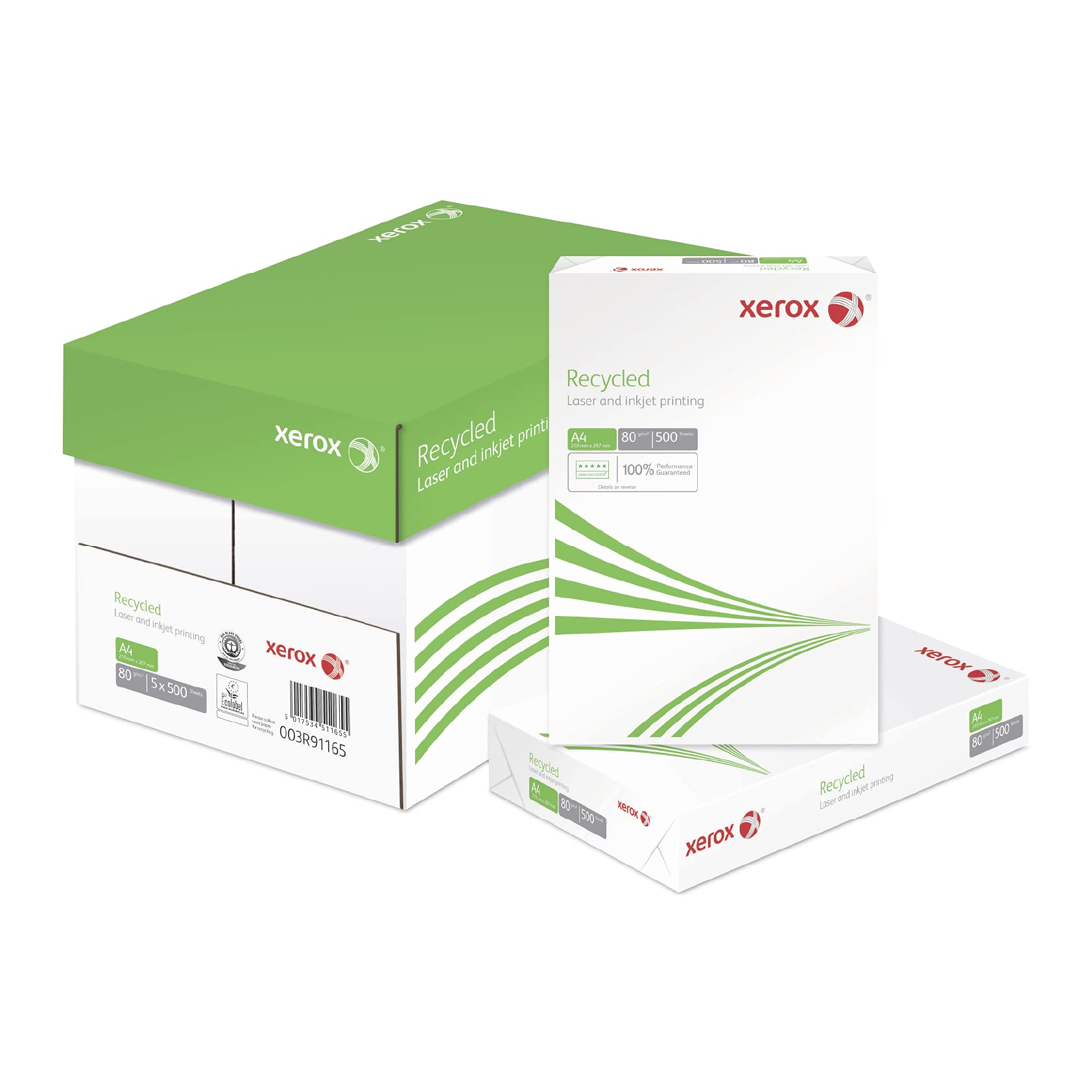 Xerox Recycled A4 210x297mm 80gsm 500sh/RM 5rm/BX, Off White (003R91165)