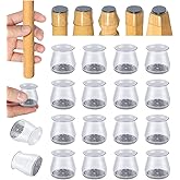 16 Pcs Chair Leg Protectors for Hardwood Floors, Silicone Felt Furniture Leg Cover Pad for Protecting Floors from Scratches and Noise, Smooth Moving, Small(Fit Round Diameter:5/16" to 1-5/16")