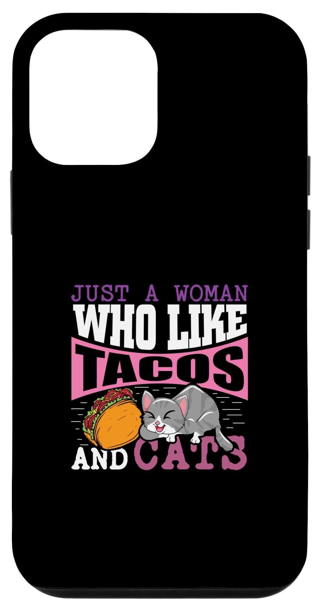 Just a woman who like tacos and cats - Mom Girl Cat Taco Case for iPhone 12 mini