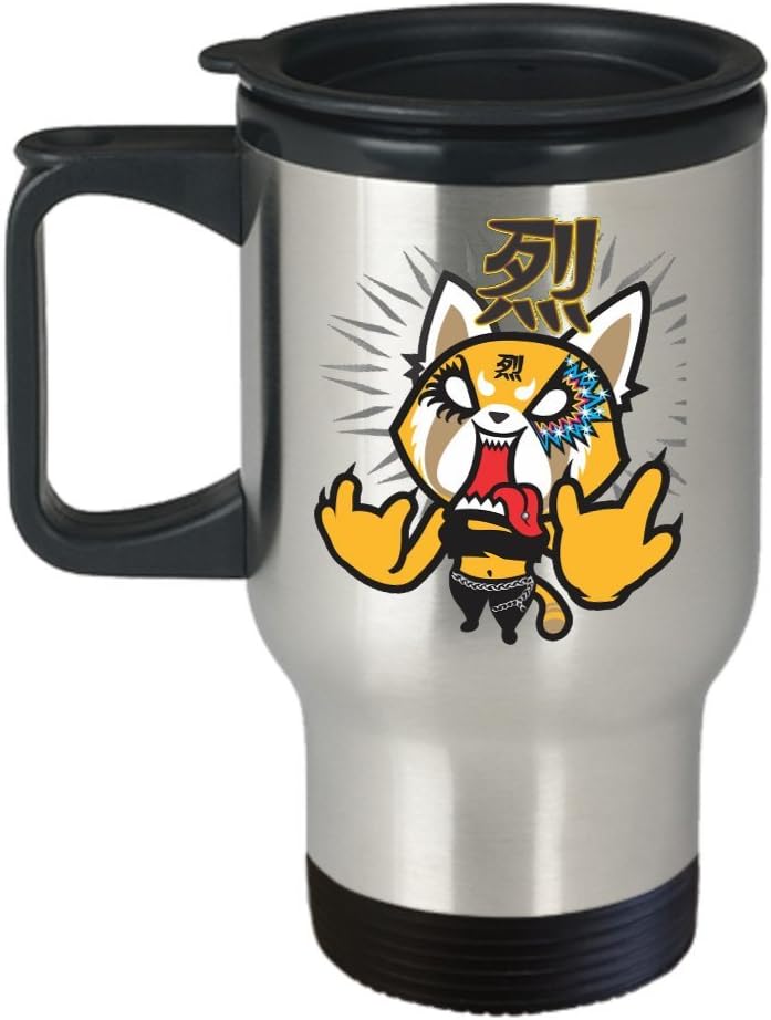 Aggretsuko Retsuko Screaming Glam Star Rage Travel Mugs