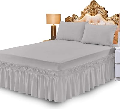 PHP Plain Dyed Deep Fitted Valance Sheet Poly Cotton Single Silver Grey 90x190