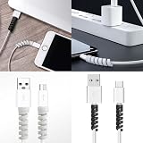 Rowwait 12pcs Silicone Cable Saver Spiral Protector Sleeve for Phone Laptop Cord view 6