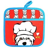 Marc Tetro Westie Pot Holder Grabber, Red and Blue