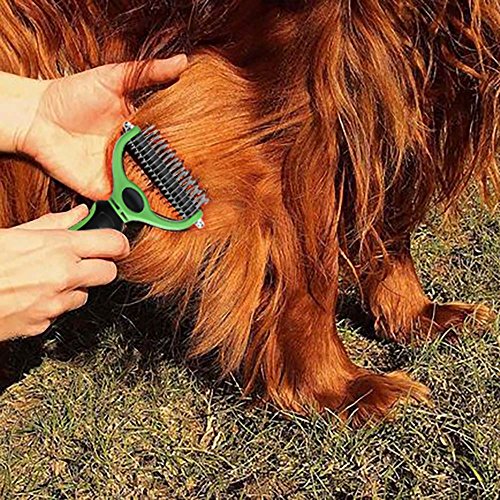 Dog Brush, Dog Brush for Matted Hair, Pet Undercoat Brush for Cat & Dog, Dog Shedding Brush, Efficiently Removes Tangles, Knots, and Mats, Easy to Clean, Hair Type - Thumbnail 5