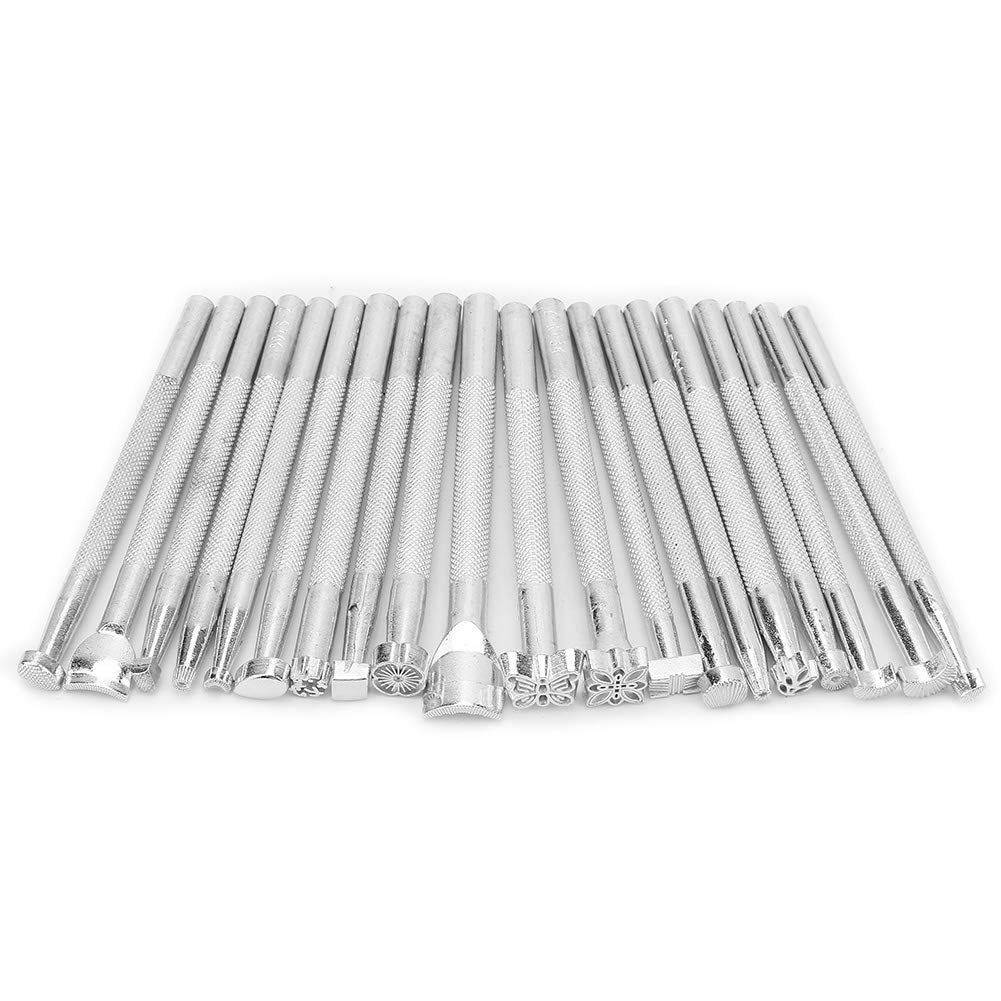 Multi Shape Leather Stamp Set Metal Pattern Stamp Punch Tools20pcs Leather Stamping Tools for Leather Art Craft Making Leather Tools