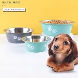 YUDANSI 860ml Dog Bowls 2 Pack Stainless Steel Food Water Bowls Non-Slip view 4