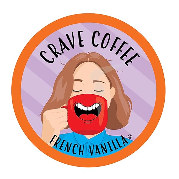 CRAVE BEVERAGES FLAVORED COFFEE PODS COMPATIBLE WITH 2 K-CUP BREWERS, FRENCH VANILLA, 40 COUNT