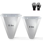 SJVMNZL Chicken Killing Cones for Butchering, 2-Pack Medium &amp; Large | Poultry Processing Cones for 3&ndash;12 lb Birds, Powder-Coated Steel Flat-Back Restraining Cones, Safety Gloves Included