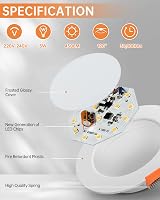 Tomosu LED Recessed Downlights 5W 6000K IP44 Dimmable 24mm Slim 10 Pack view 5