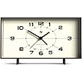 NEWGATE 'Wideboy' Retro Inspired Rectangular Alarm Clock in a Soft matt Silicone. with Silent Sweep Movement. Ideal for mantels, Tables and desks (Brown Case, Cream Dial)