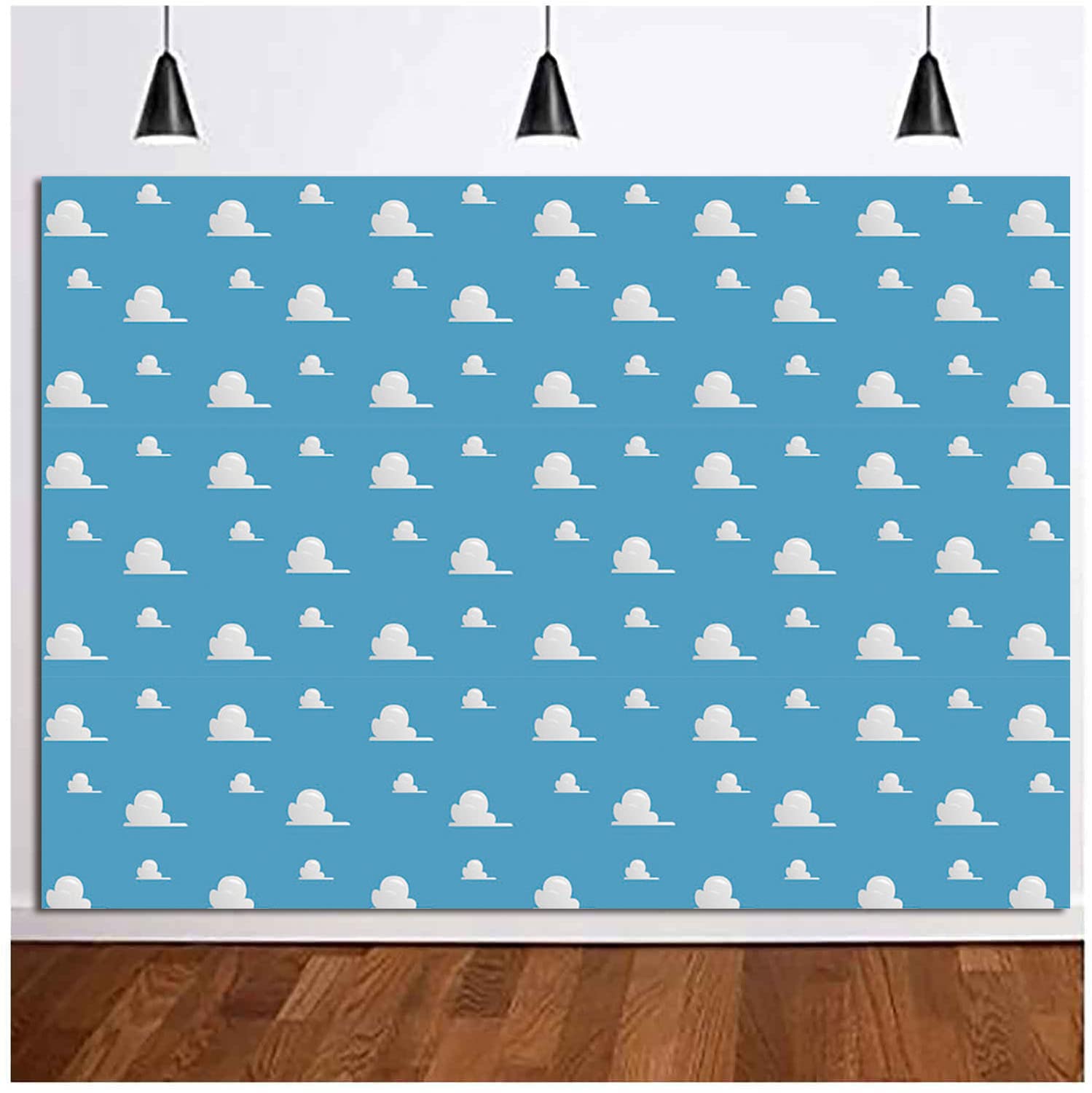 Photo 1 of Art Studio It's a Boy Story Themed Birthday Party Photography Backdrops 5x3ft Blue Sky White Clouds Baby Shower Photo Background Kids Hero Photo Booth Studio Props Vinyl