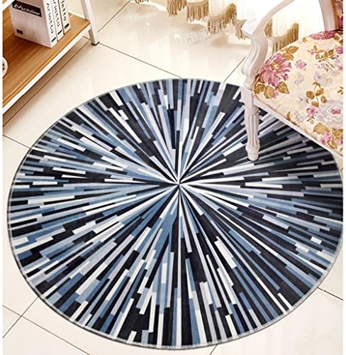 Llq2019 Rug Carpet mat pad round black and white soft bedroom living room computer chair bedside European simple modern size optional (Color : DIAMETER 100CM)