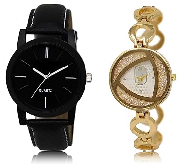 Shocknshop Analouge Round Multicolor Dial Leather & Chain Belt Mens Womens Watch Combo -(LR05_239)