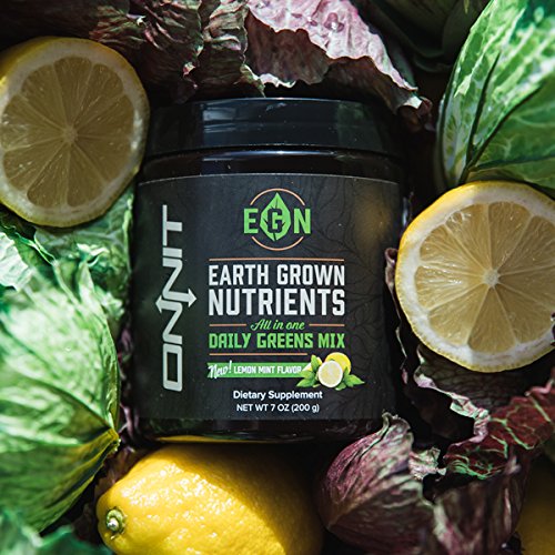 Onnit Earth Grown Nutrients: All-in-One Daily Greens and Replenishing Herbs - Lemon Mint Flavor (15 Servings)