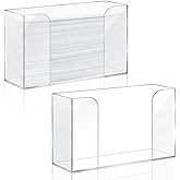 Deekin 2 Pcs Acrylic Paper Towel Dispenser Countertop Paper Towel Holder, Clear Trifold Guest Napkin Dispenser for Z-fold, C-fold or Multifold paper holder for Bathroom Toilet and Kitchen