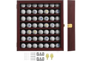 KCRasan Golf Ball Display Case - Golf Ball Holder Gift for Golf Enthusiasts - Golf Ball Display Rack Cabinet for Wall Mount with Glass Door