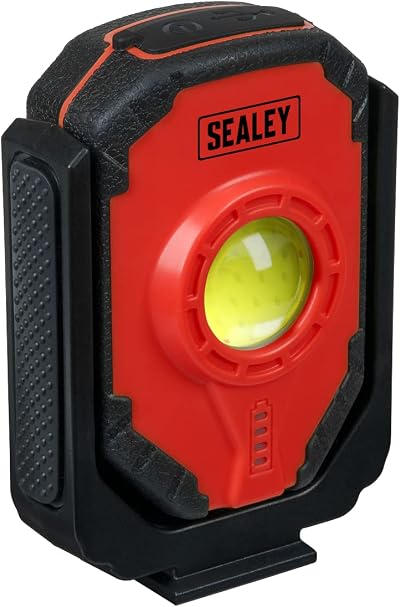 Sealey LED315 Rechargeable Worklight 15W COB 1000 Lumen Black Red Magnet Hook
