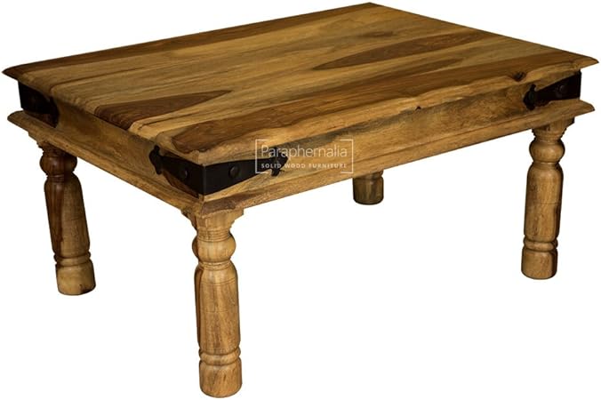 Paraphernalia Jali Light Solid Sheesham Wood Coffee Table 80cm X 60cm Thakat Style Amazon Co Uk Kitchen Home