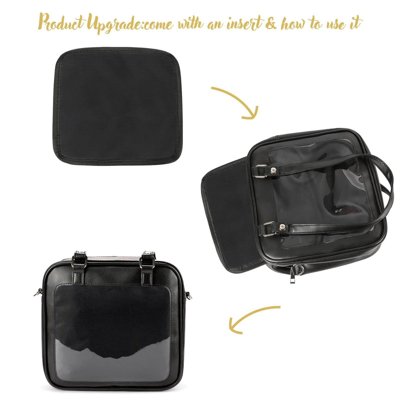 STEAMEDBUN Ita Bag Double Window Candy PU Leather Backpack Kawaii Pins Bag with insert