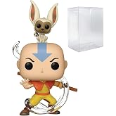 POP Avatar: The Last Airbender - Aang with Momo Funko Pop! Vinyl Figure (Bundled with Compatible Pop Box Protector Case), Multicolored, 3.75 inches