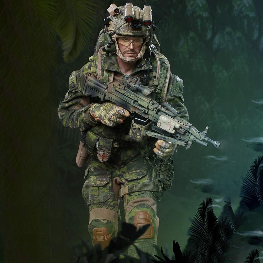 LMIITAM 1/6 30cm Soldier Model Realistic Headsculpt DIY Movable Devgru Jungle Decapitation Military Figure