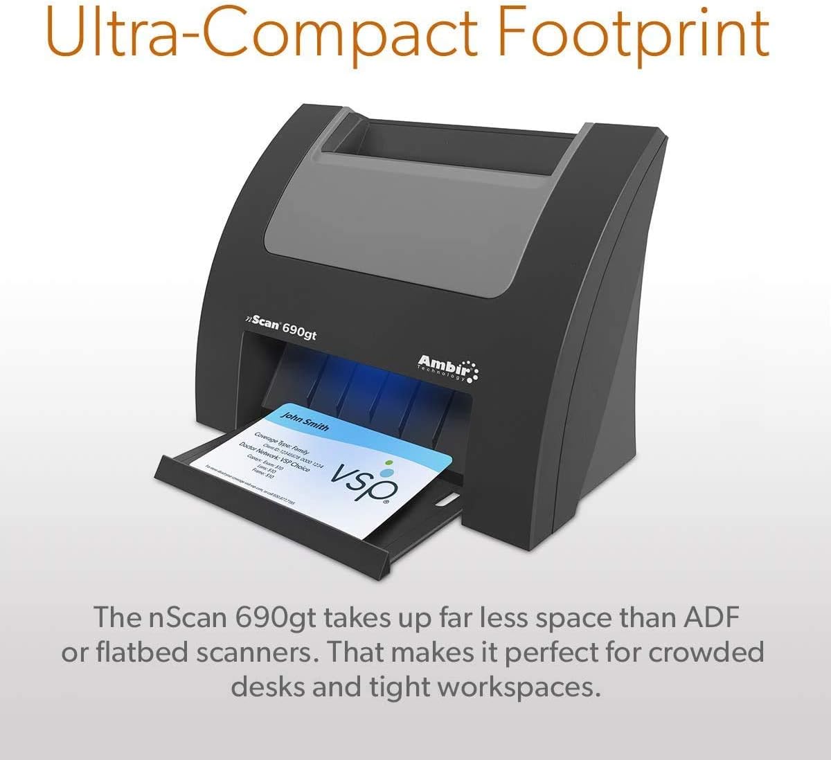Ambir nScan 690gt High-Speed Vertical Card Scanner with AmbirScan Business Card: Electronics