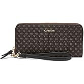 Calvin Klein womens Key Item Saffiano Continental Zip Around Wallet With Wristlet Strap
