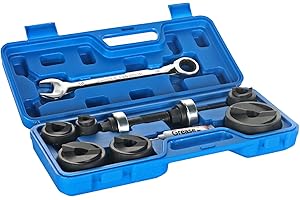 ZUVER Manual Ratchet Knockout Hole Punch Driver Kits with 6 Dies 1/2”, 3/4”, 1”, 1-1/4”, 1-1/2”, 2” Mental Punch Tools KO Tool Set Electrical Conduit Hole Cutter Kit