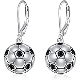 Soccer/Volleyball Earrings for Women Sterling Silver Ball Earrings Gifts Hypoallergenic (soccer)