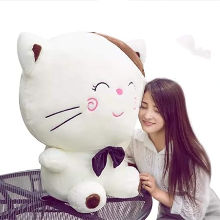 Amazon Sunny7猫のぬいぐるみの女の子は大きい顔の猫のお人形を抱いて高さ70 Cm 身長130 Cmのかわいい人形の女の子の誕生日プレゼントを持っています ぬいぐるみ おもちゃ