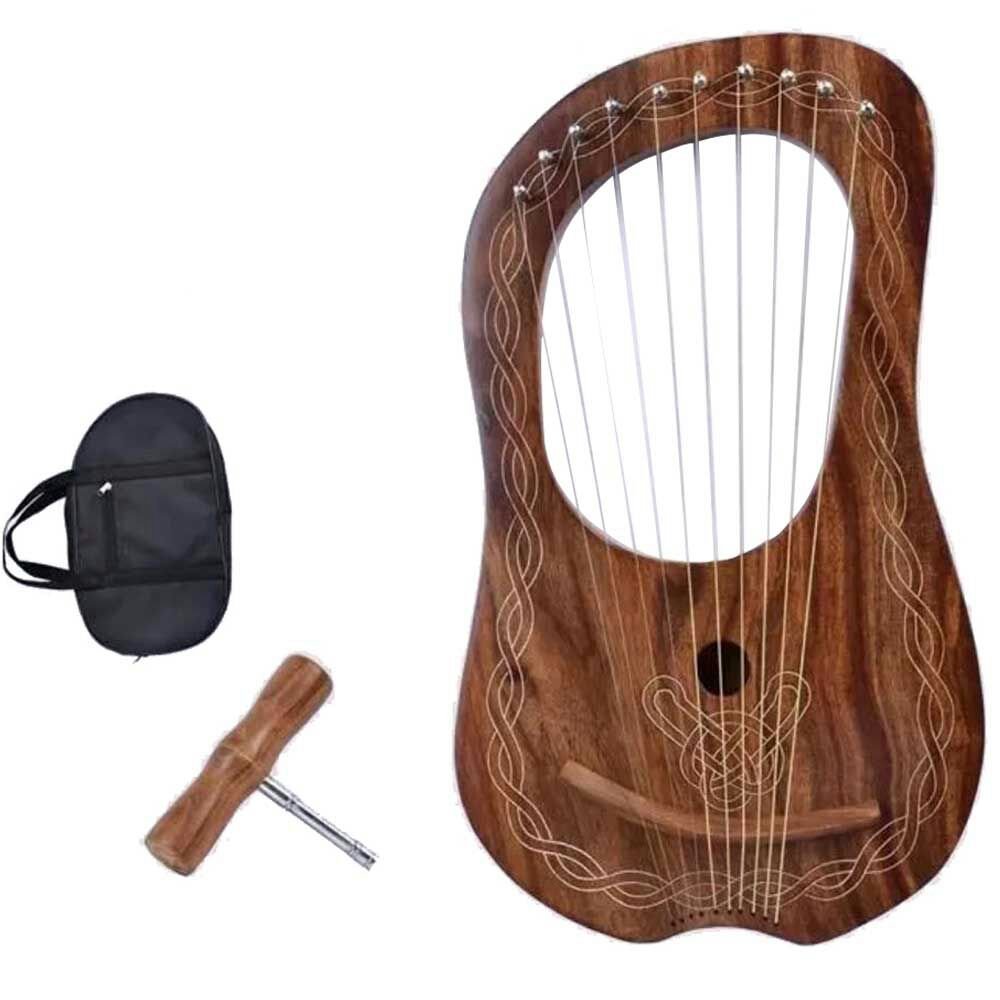 Small Lyre Harp 10 String, Tunable High Quality Beautiful Sound/Lyre Harp Rosewood