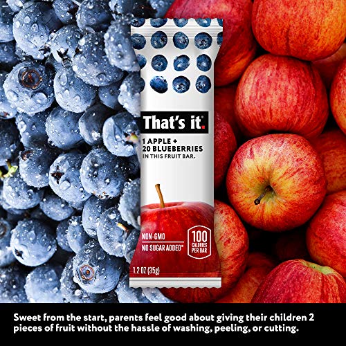 That's it Apple 100% Natural Real Fruit Bar, Best High Fiber Vegan, Gluten Free Healthy Snack, Paleo for Children & Adults, Non GMO Sugar-Free, 1.2 Ounce (Pack of 12) - Thumbnail 3